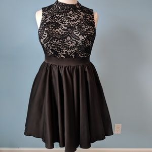 Modcloth Black Lace Midi Dress